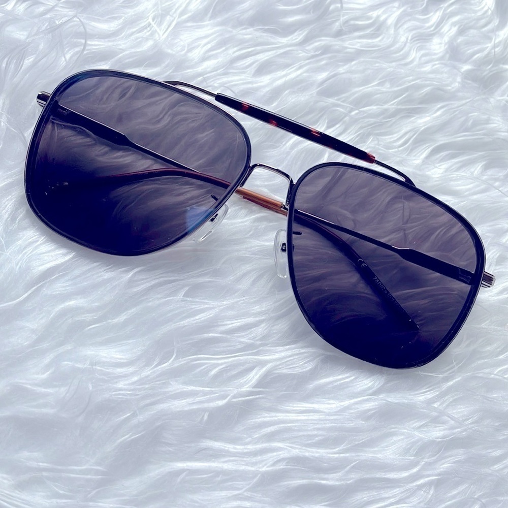 Zadig & Voltaire Pilot Aviator Sunglasses Metal Frame Blue Reflective Lens - Picture 2 of 16